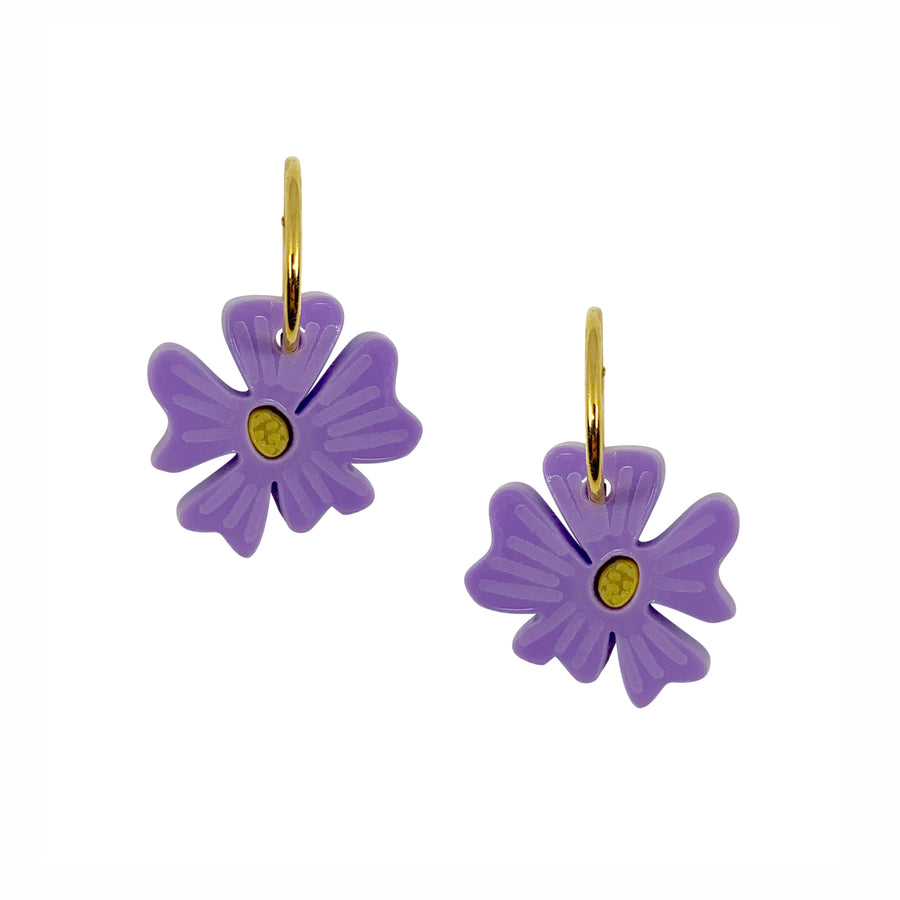 Blossom Hoop Earrings in Lavender