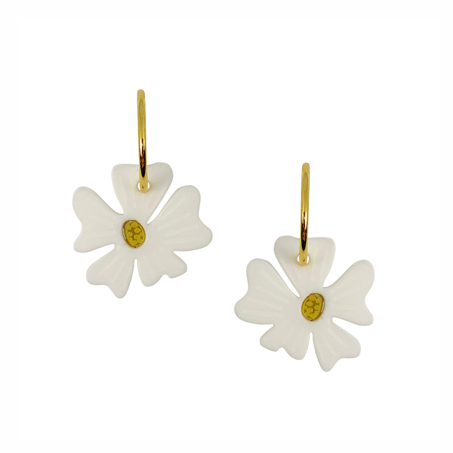 Jennifer Loiselle laser cut acrylic flower blossom hoop earrings