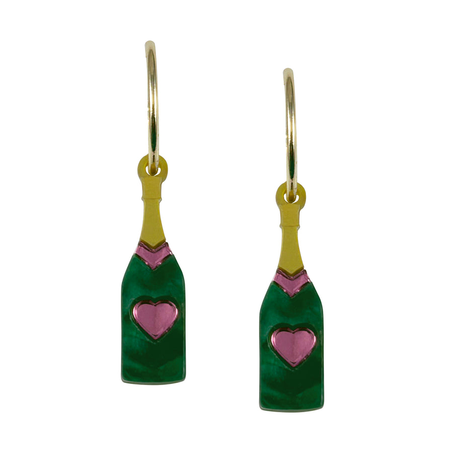 Champagne Bottle Hoop Earrings