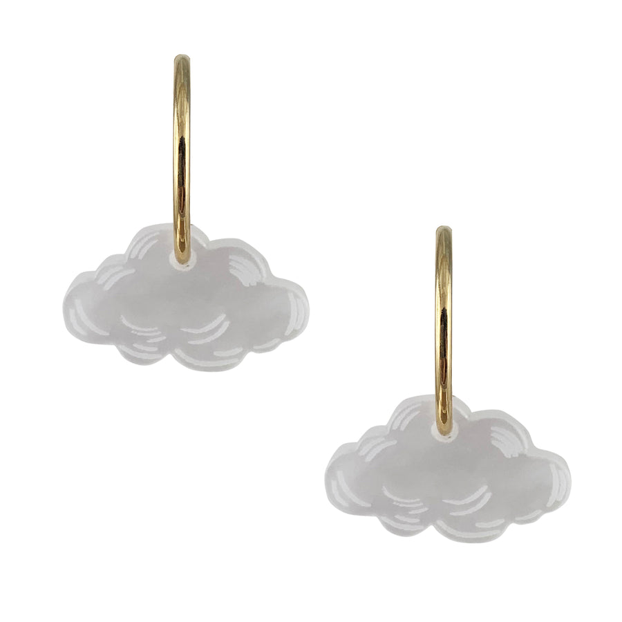 Jennifer Loiselle laser cut acrylic cloud hoop  earrings
