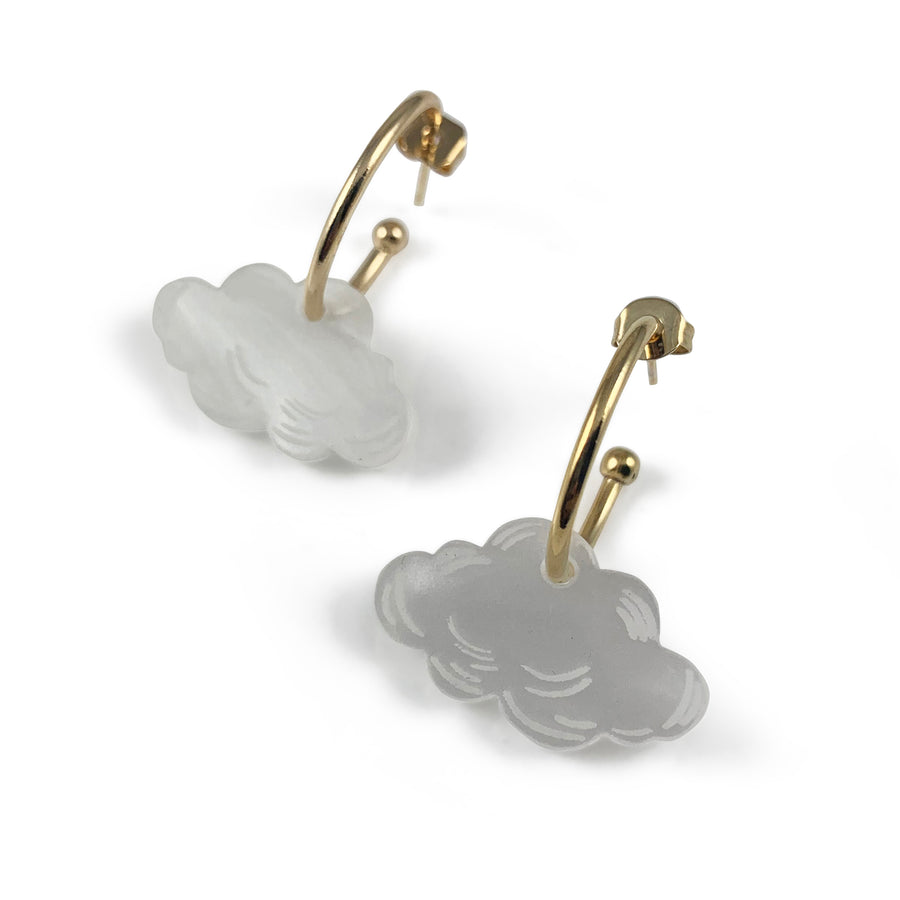 Jennifer Loiselle laser cut acrylic cloud hoop  earrings