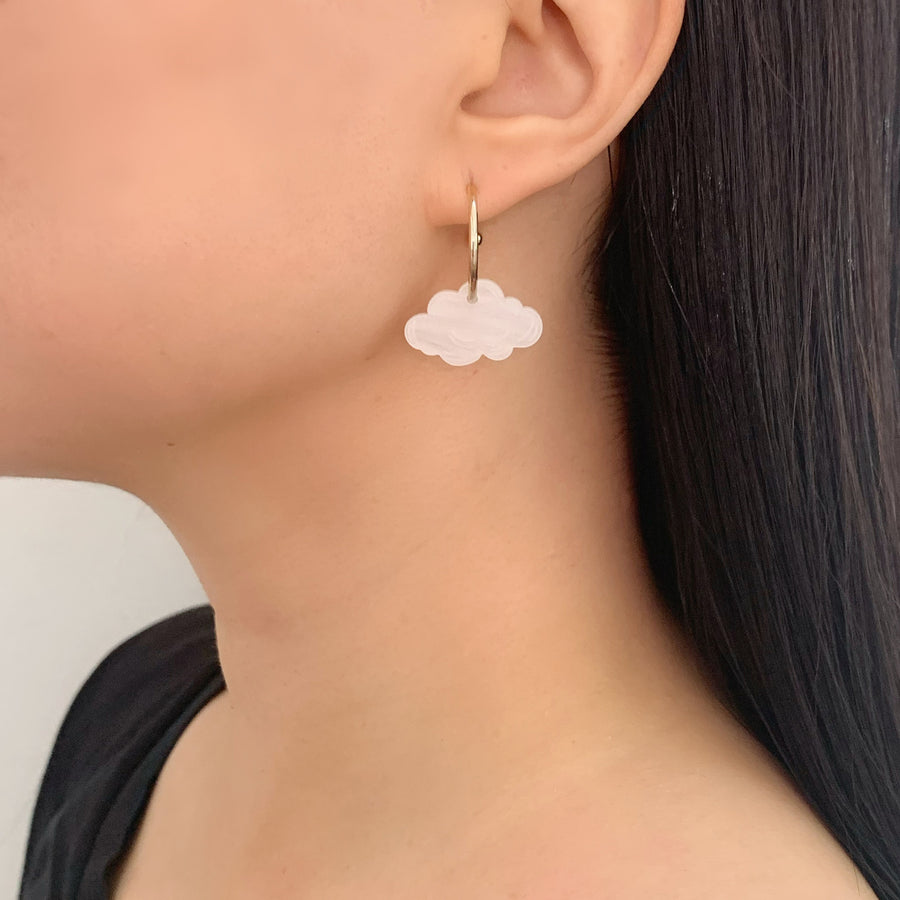 Jennifer Loiselle laser cut acrylic cloud hoop  earrings