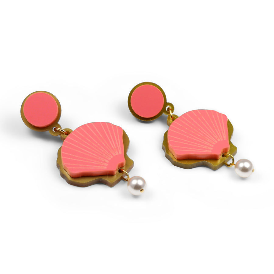Jennifer Loiselle laser cut acrylic shell earrings