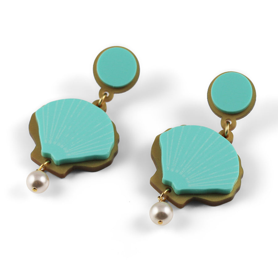 Jennifer Loiselle laser cut acrylic shell earrings