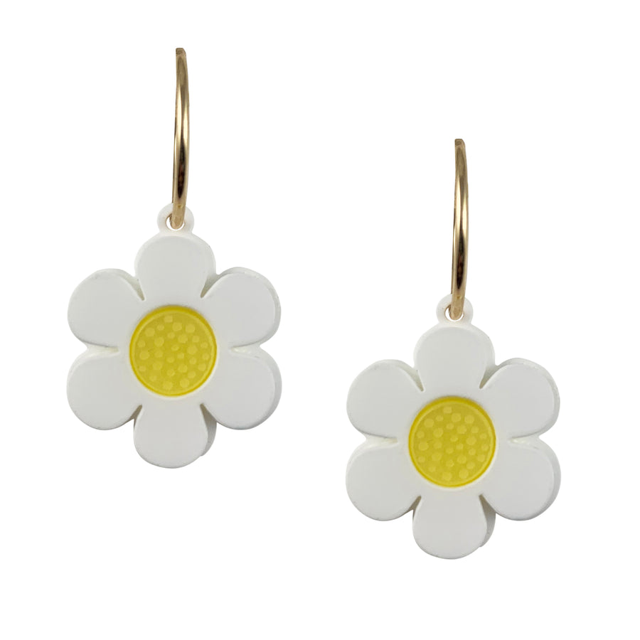 Jennifer Loiselle daisy hoop laser cut acrylic fashion earrings