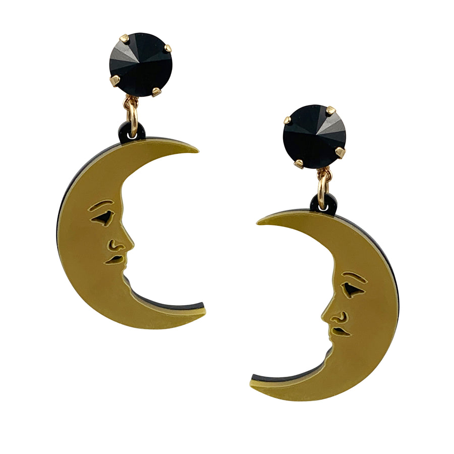 Jennifer Loiselle laser cut acrylic crescent moon earrings