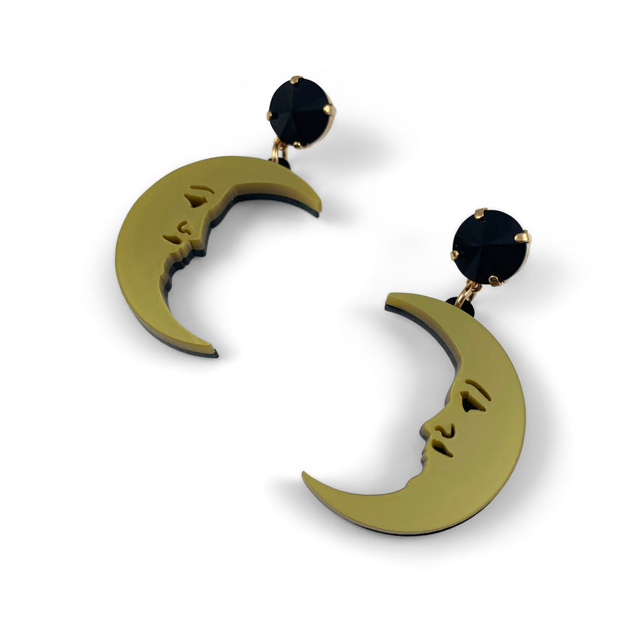 Jennifer Loiselle laser cut acrylic crescent moon earrings