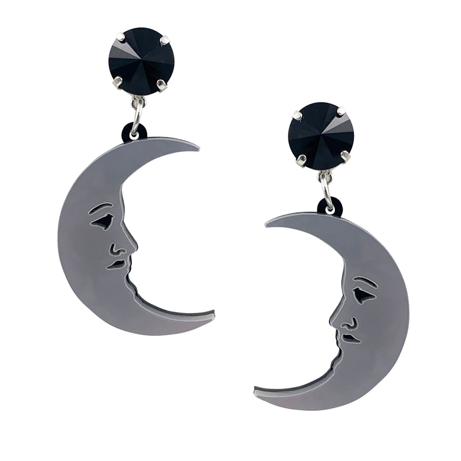 Jennifer Loiselle laser cut acrylic crescent moon earrings