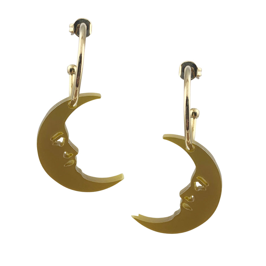 Jennifer Loiselle crescent moon gold hoop earrings