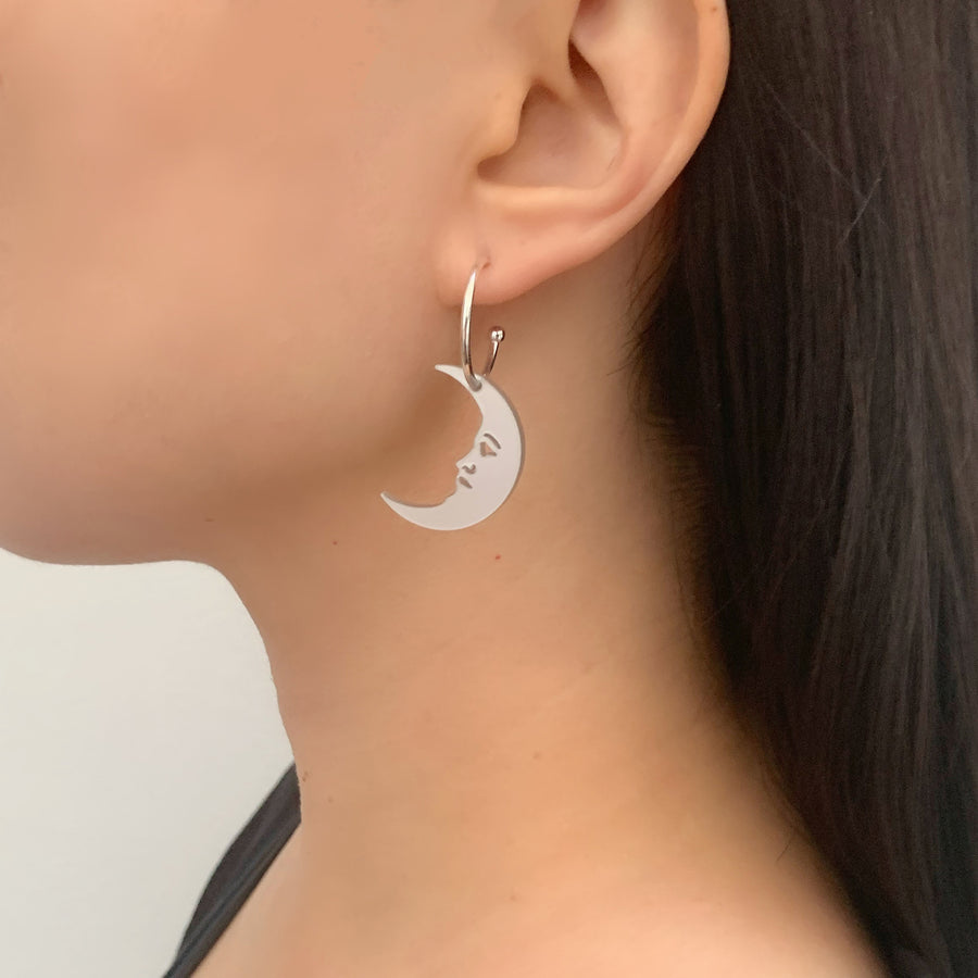 Jennifer Loiselle crescent moon gold hoop earrings