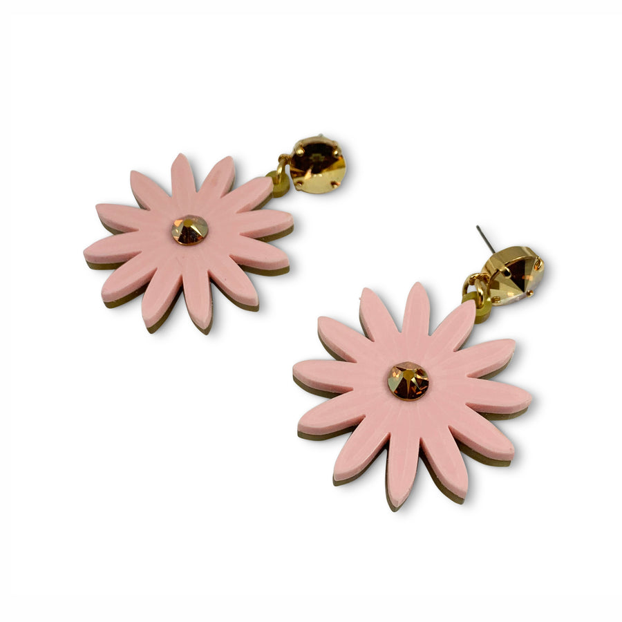 Jennifer Loiselle laser cut acrylic daisy flower earrings