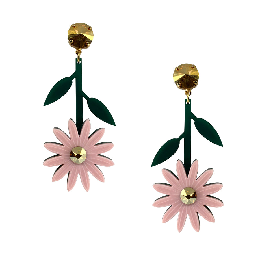 Jennifer Loiselle laser cut perspex daisy flower earrings