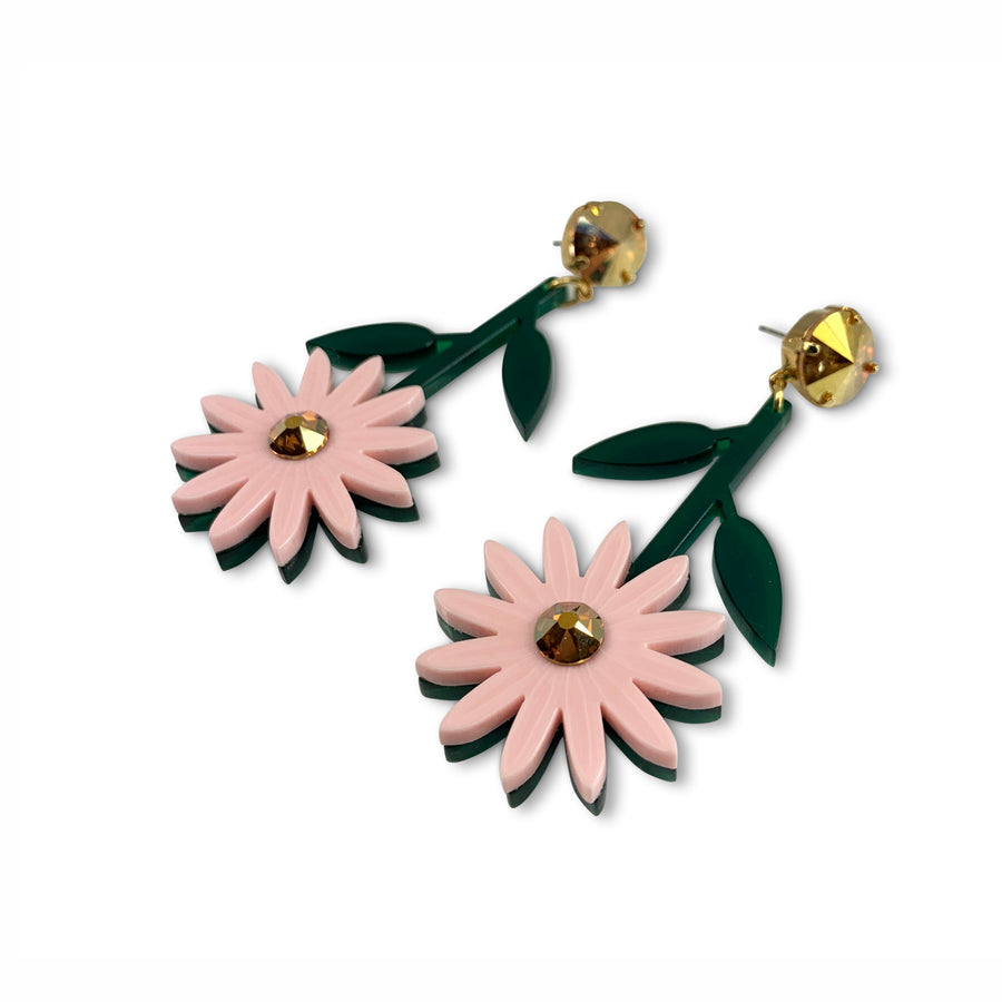 Jennifer Loiselle laser cut perspex daisy flower earrings