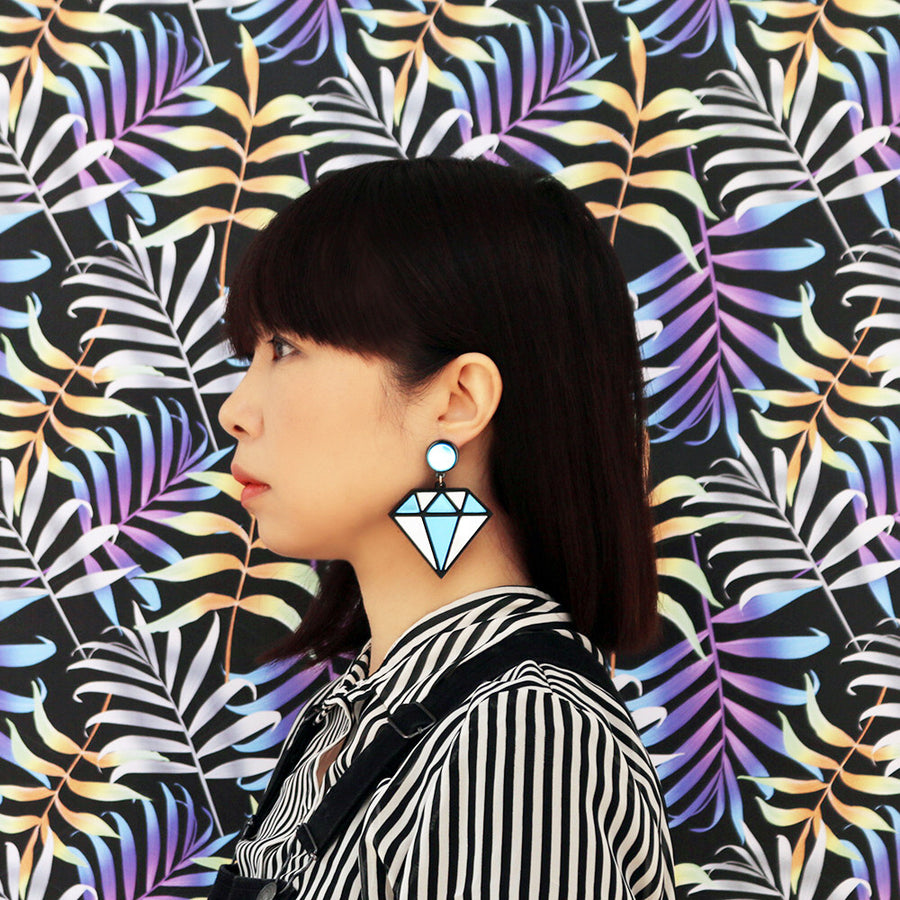 Jennifer Loiselle laser cut acrylic diamond earrings