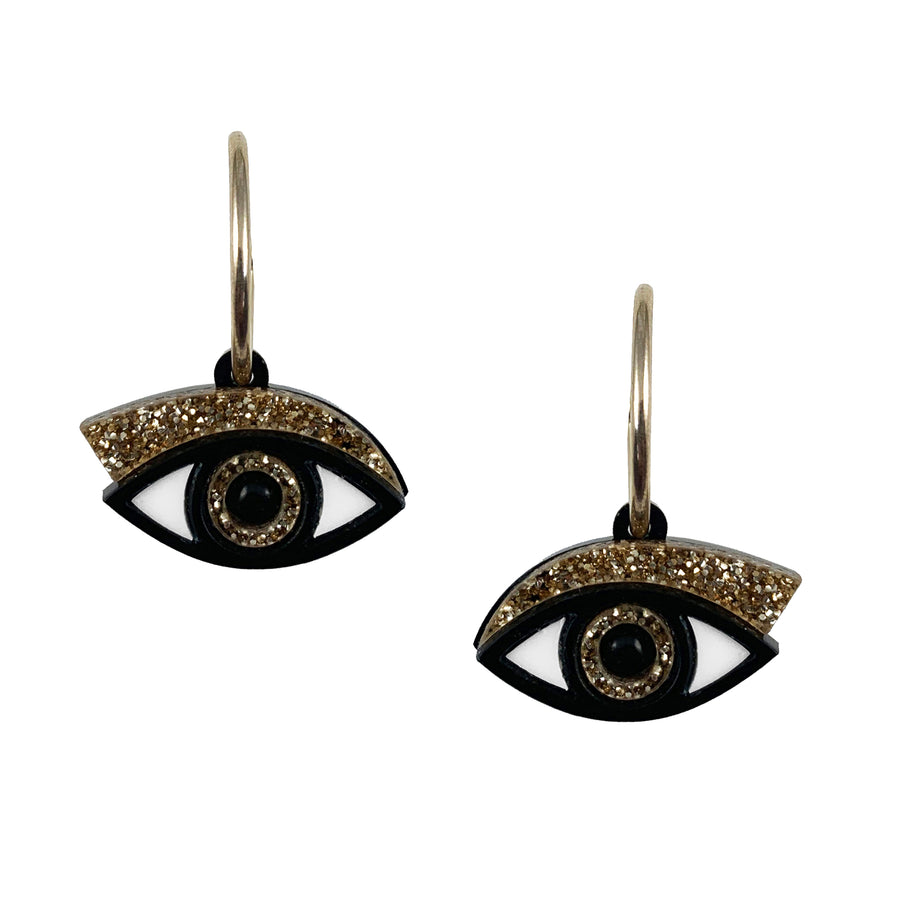 Eye Hoop Earrings in Gold