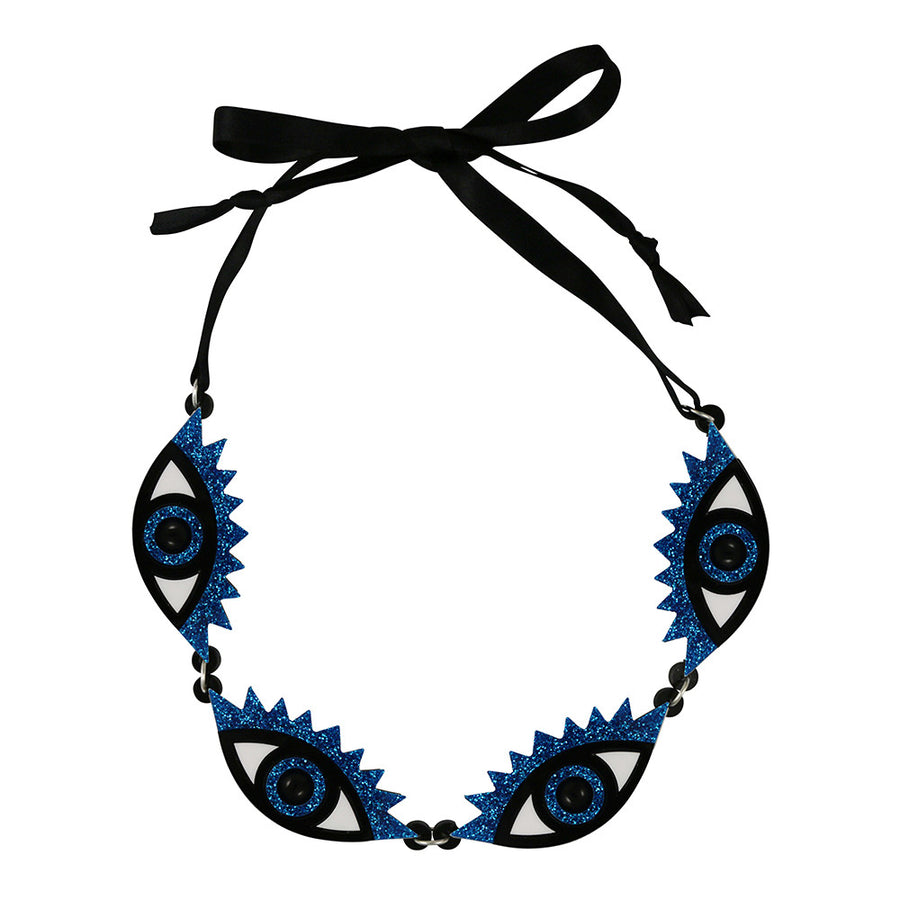 Laser cut acrylic Perspex eye necklace