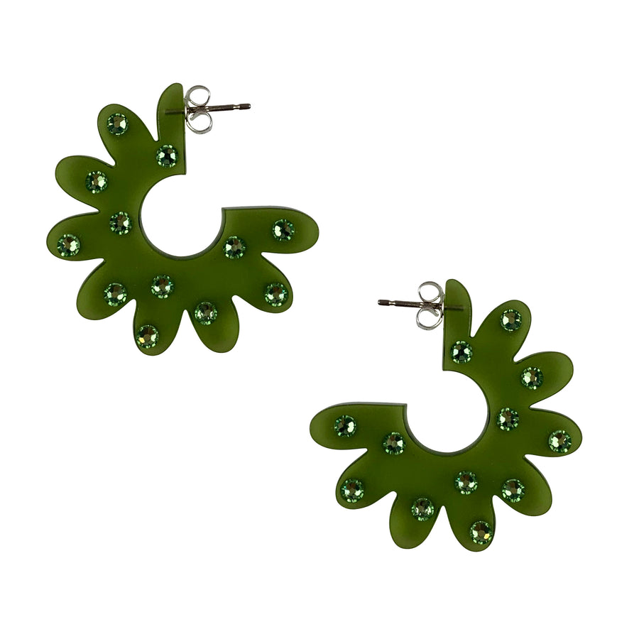 Jennifer Loiselle floral demi-hoop earrings