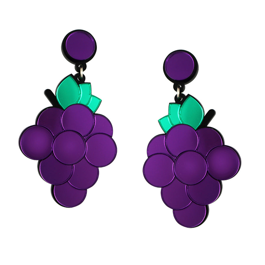 Jennifer Loiselle laser cut Perspex grape earrings
