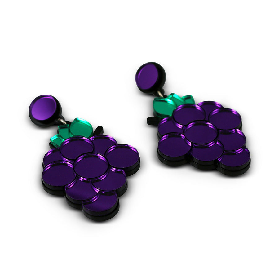 Jennifer Loiselle laser cut Perspex grape earrings