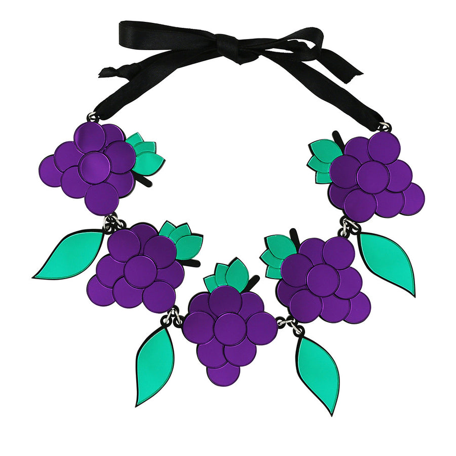 Jennifer Loiselle laser cut Perspex grape necklace