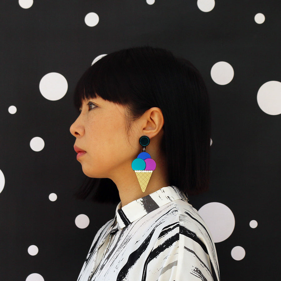 Jennifer Loiselle laser cut acrylic ice cream earrings