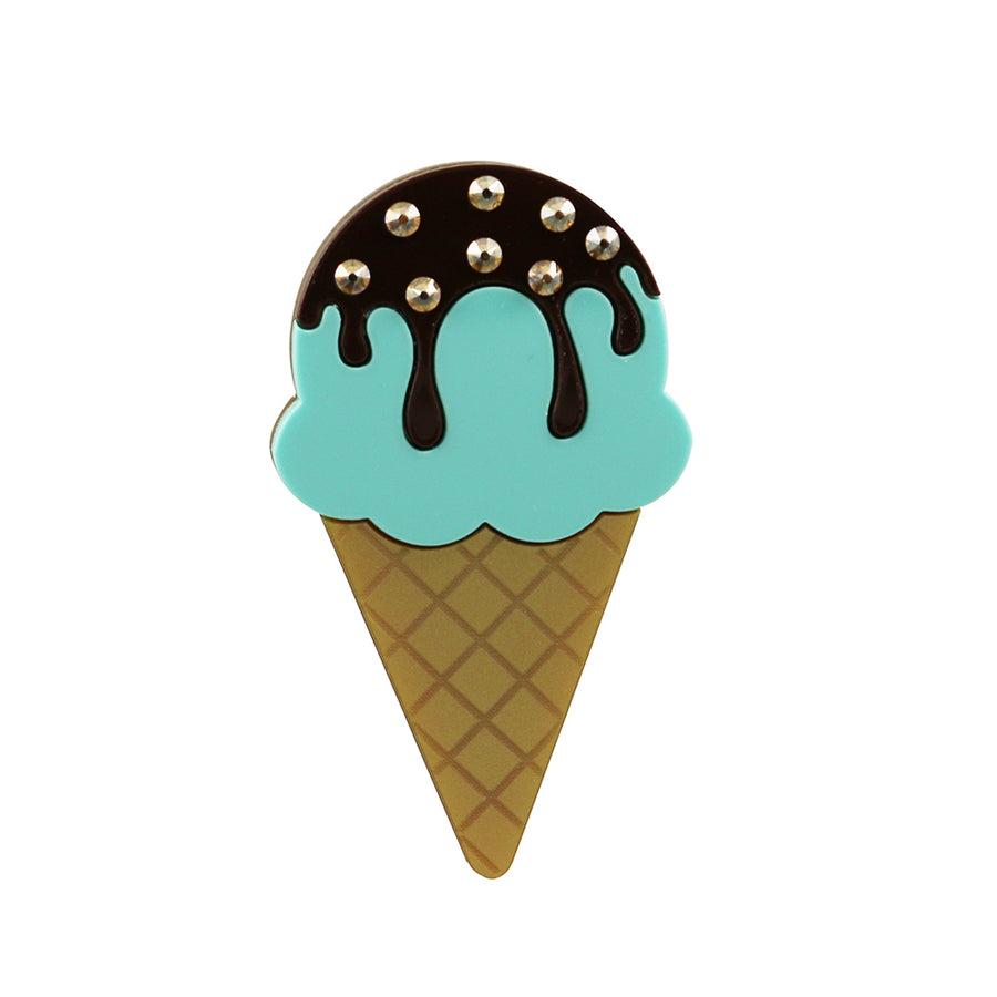 Jennifer Loiselle acrylic ice cream Swarovski brooch