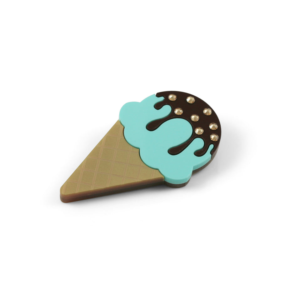 Jennifer Loiselle acrylic ice cream Swarovski brooch