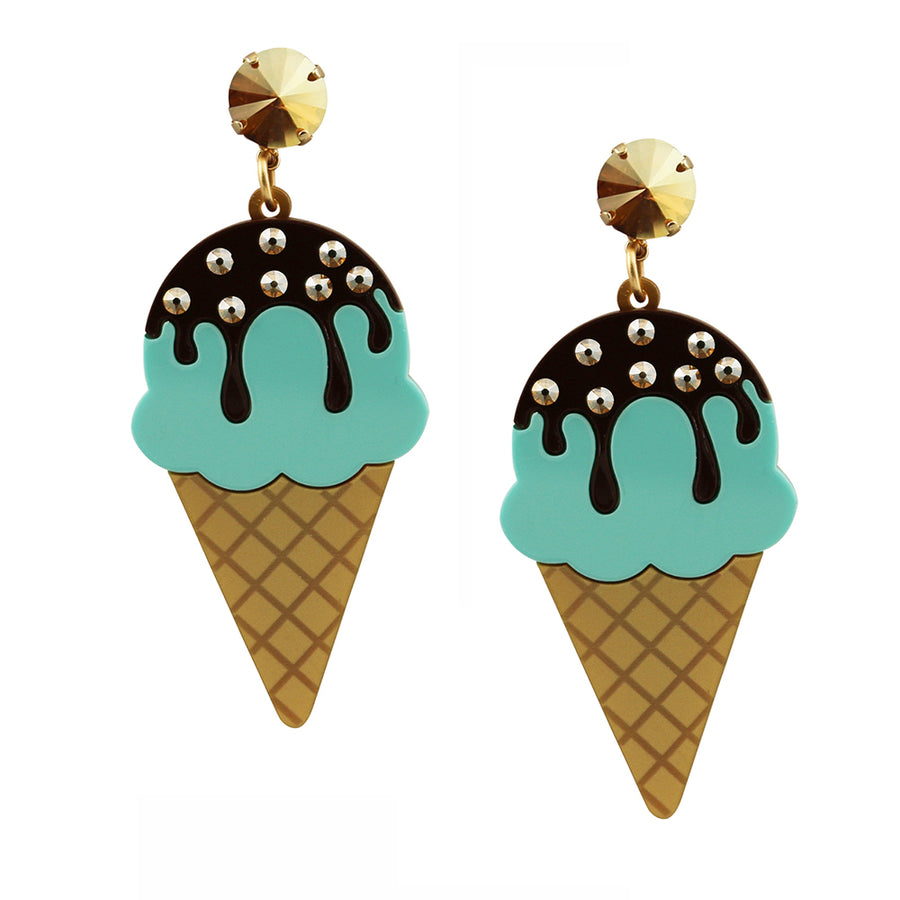 Jennifer Loiselle acrylic ice cream Swarovski earrings