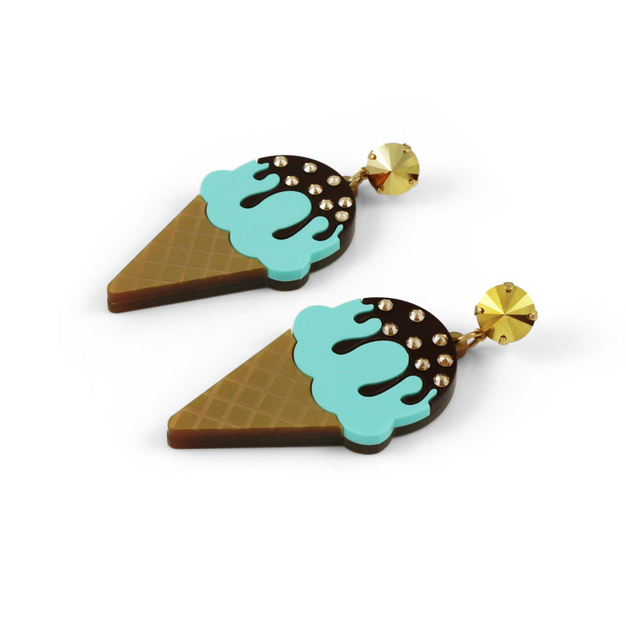 Jennifer Loiselle acrylic ice cream Swarovski earrings