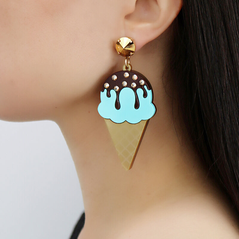 Jennifer Loiselle acrylic ice cream Swarovski earrings