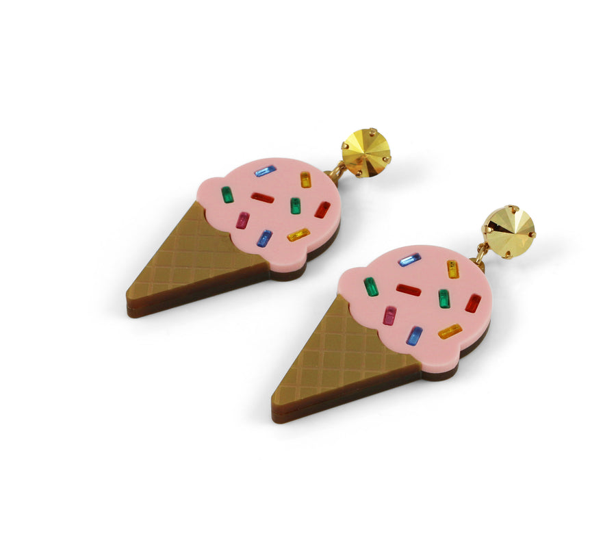 Jennifer Loiselle acrylic ice cream Swarovski earrings