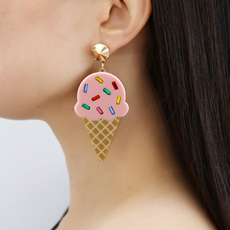 Jennifer Loiselle acrylic ice cream Swarovski earrings