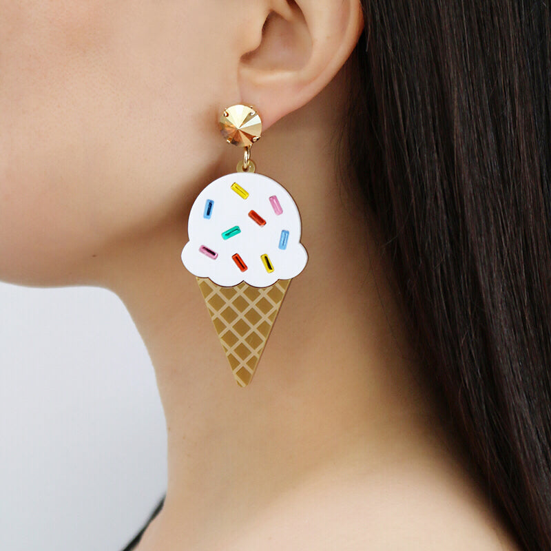 Jennifer Loiselle acrylic ice cream Swarovski earrings