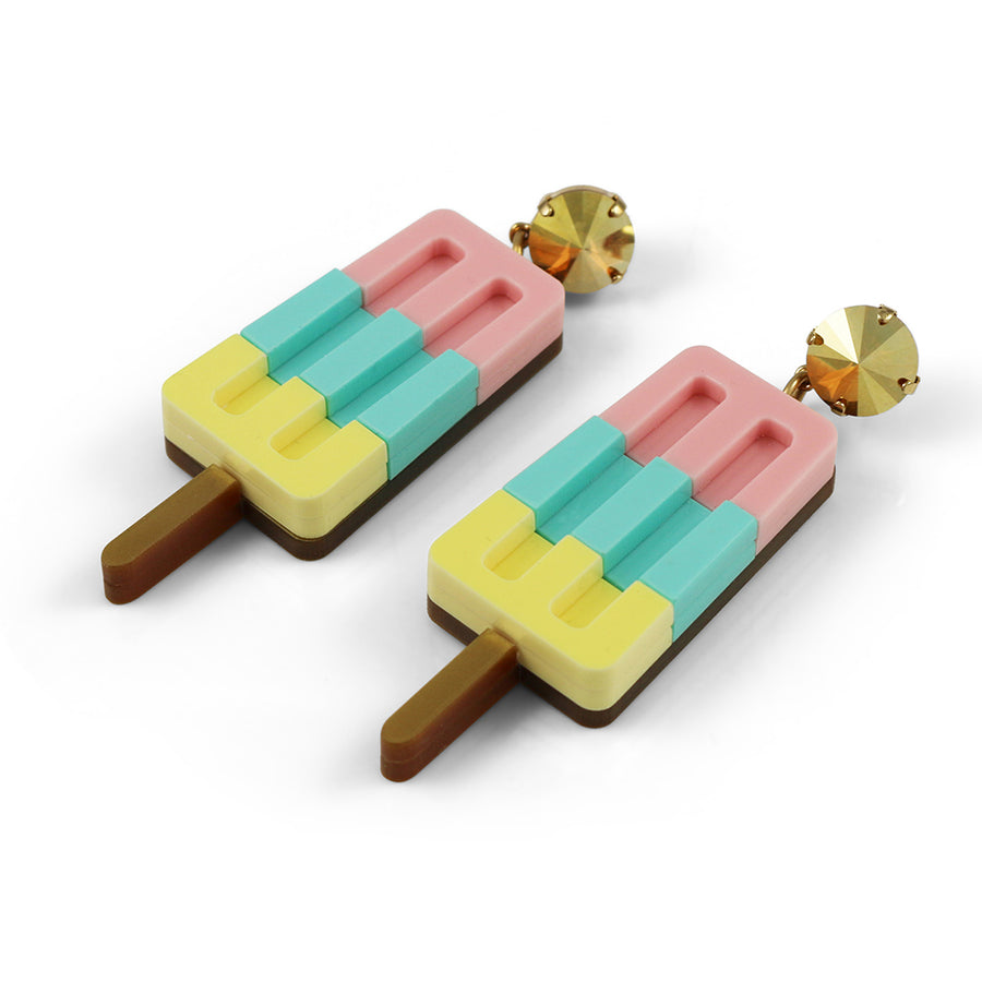 Jennifer Loiselle laser cut acrylic ice lolly statement  earrings