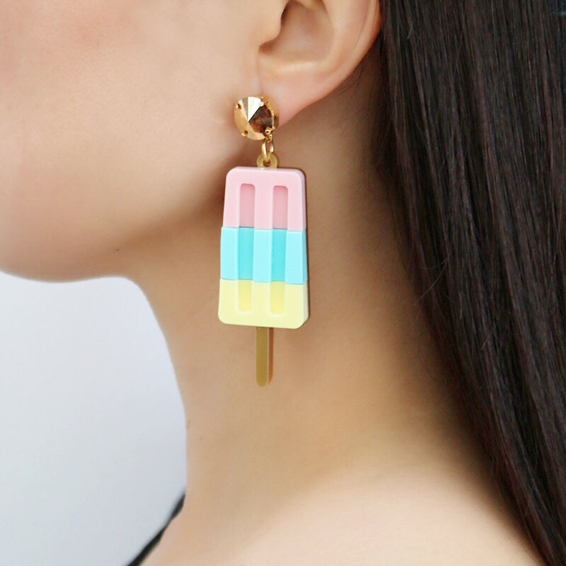 Jennifer Loiselle laser cut acrylic ice lolly statement  earrings