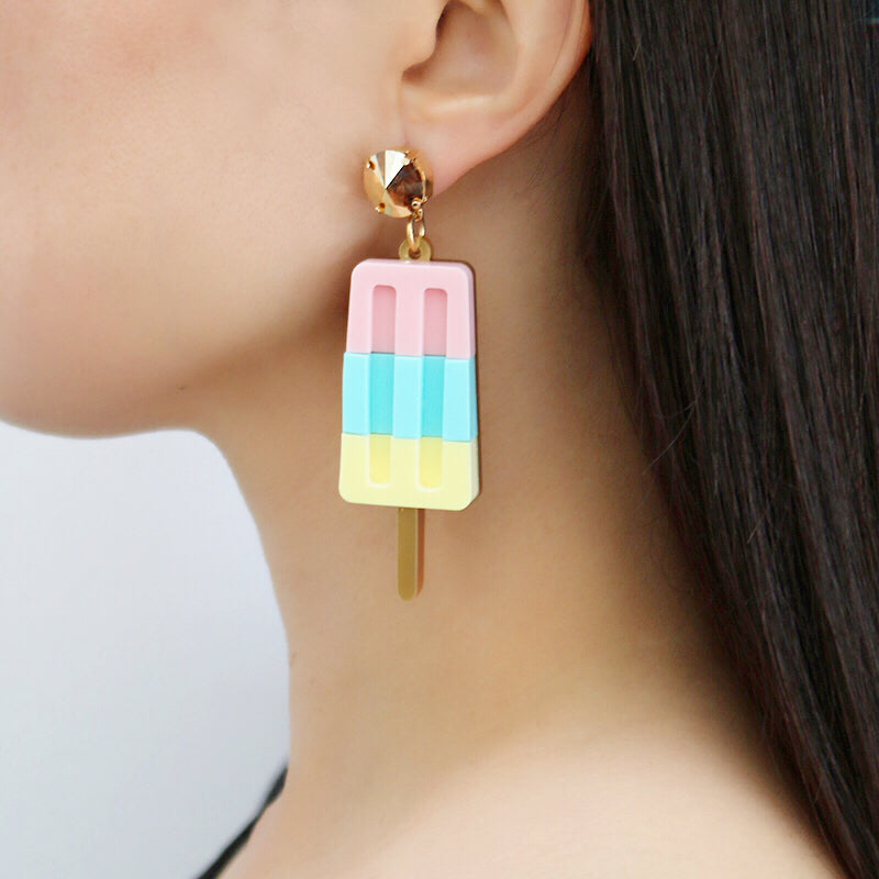 Jennifer Loiselle laser cut acrylic ice lolly statement  earrings
