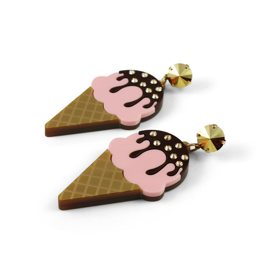 Jennifer Loiselle acrylic ice cream Swarovski earrings