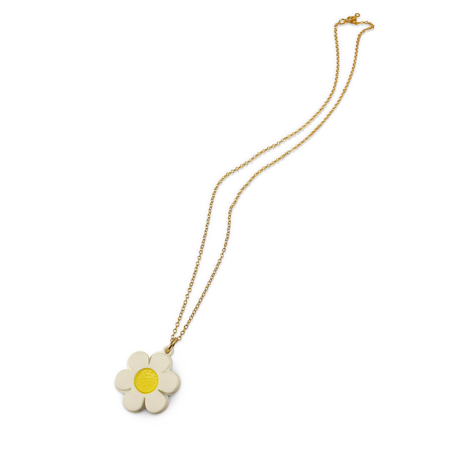 Jennifer Loiselle laser cut acrylic daisy pendant charm necklace