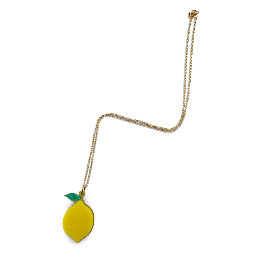Jennifer Loiselle Lemon acrylic pendant charm necklace