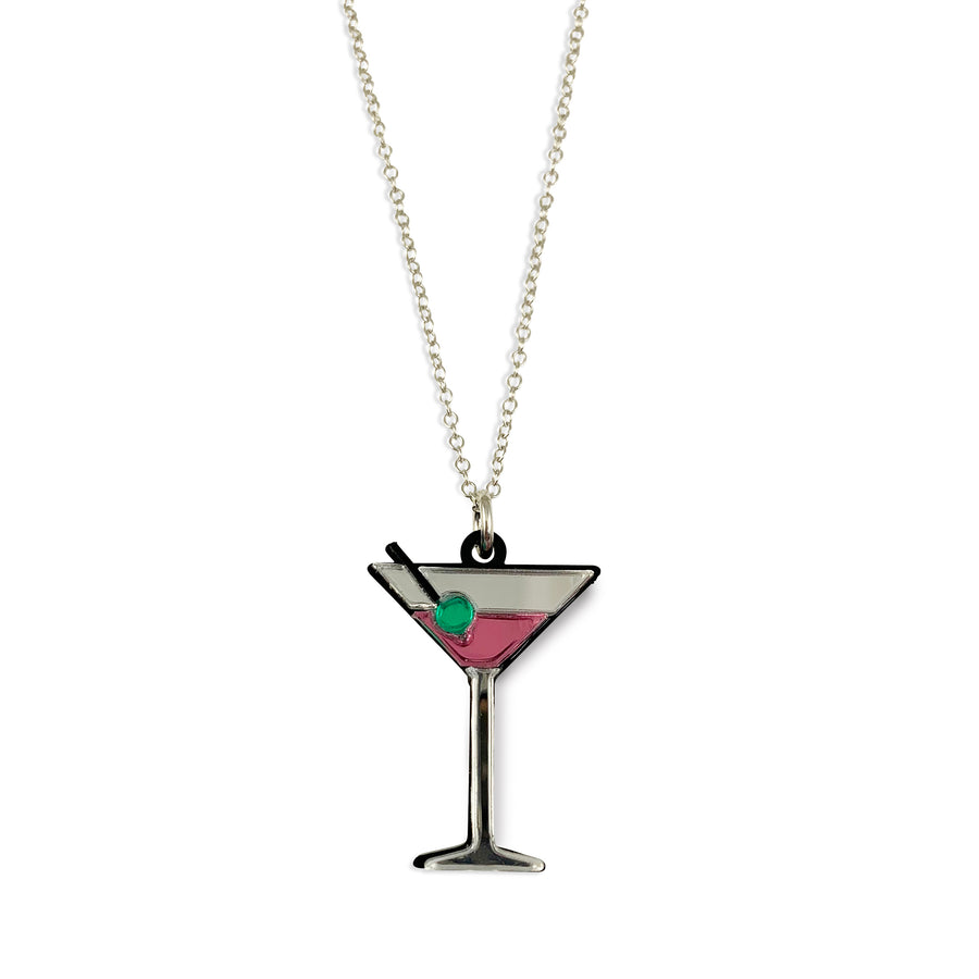 Jennifer Loiselle laser cut acrylic martini  pendant charm necklace