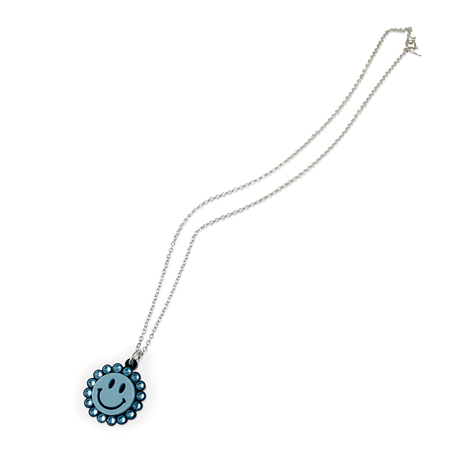 Jennifer Loiselle laser cut acrylic smiley face pendant charm necklace