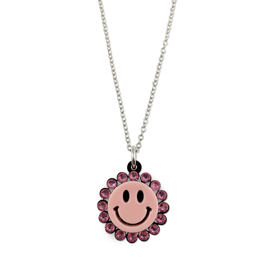 Jennifer Loiselle laser cut acrylic smiley face pendant charm necklace