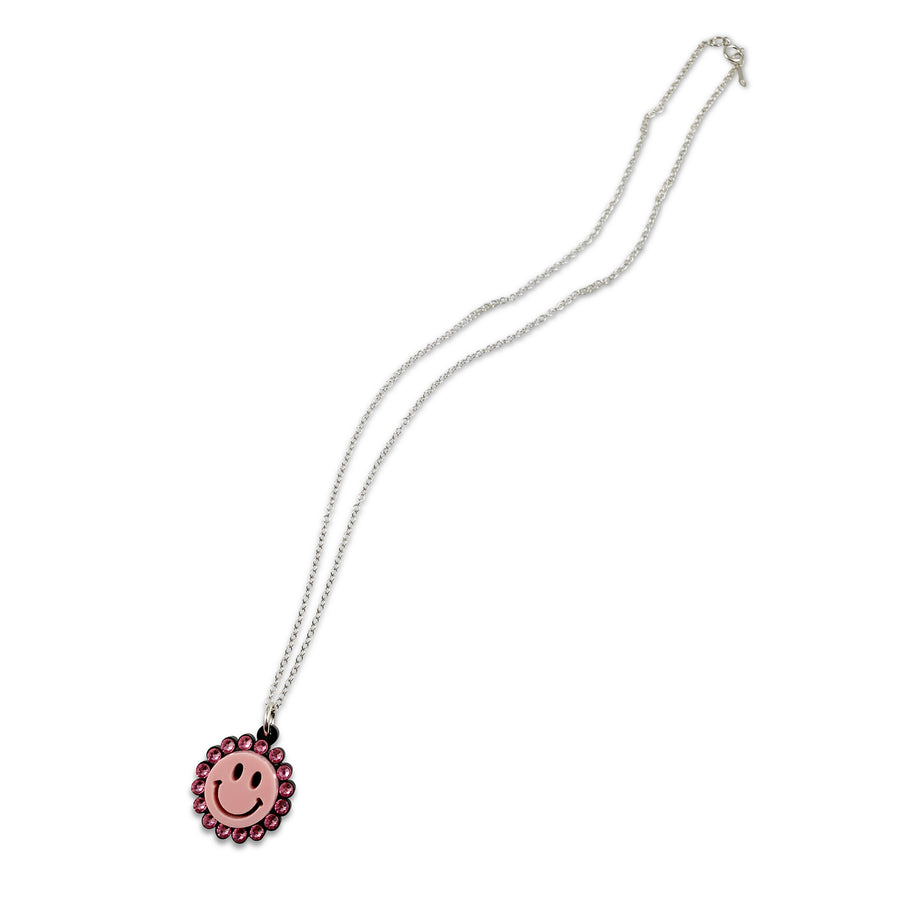 Jennifer Loiselle laser cut acrylic smiley face pendant charm necklace
