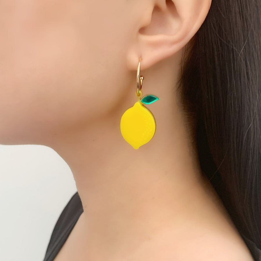 Lemon Hoop Earrings