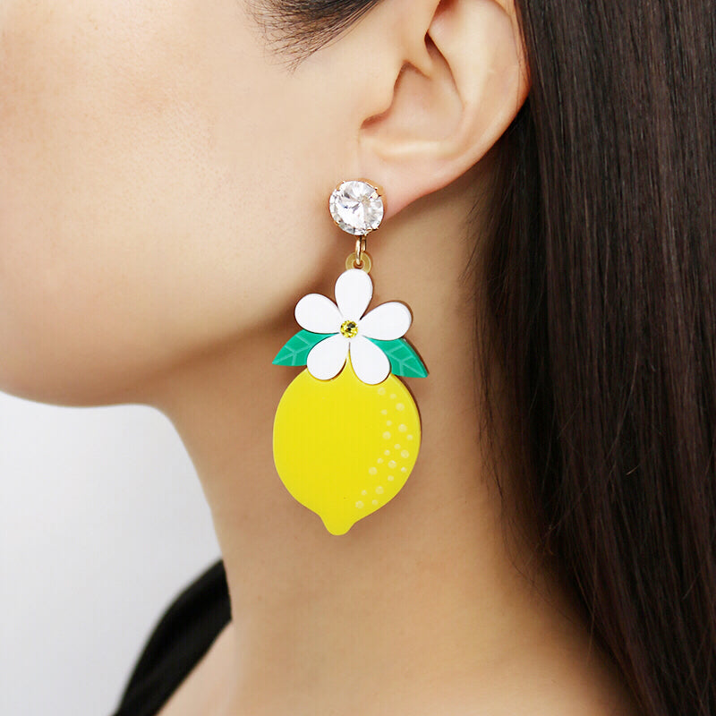 Jennifer Loiselle Lemon Blossom Laser cut Acrylic earrings