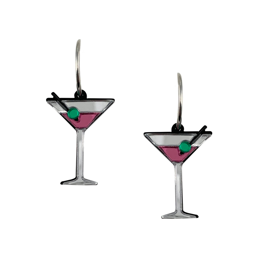 Jennifer Loiselle Shaken Not Stirred Martini Hoop Earrings