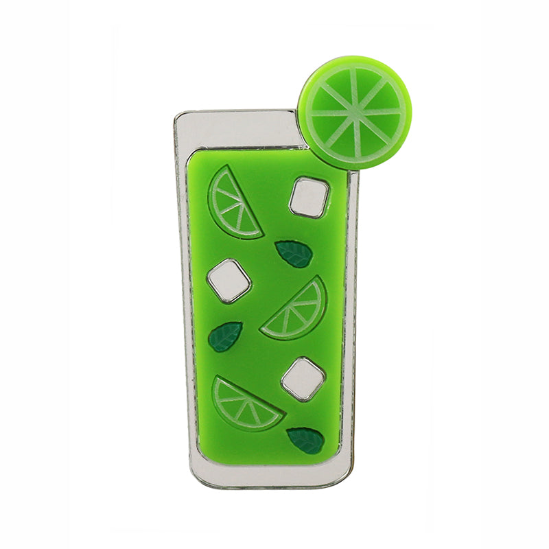 Jennifer Loiselle laser cut acrylic Mojito cocktail brooch
