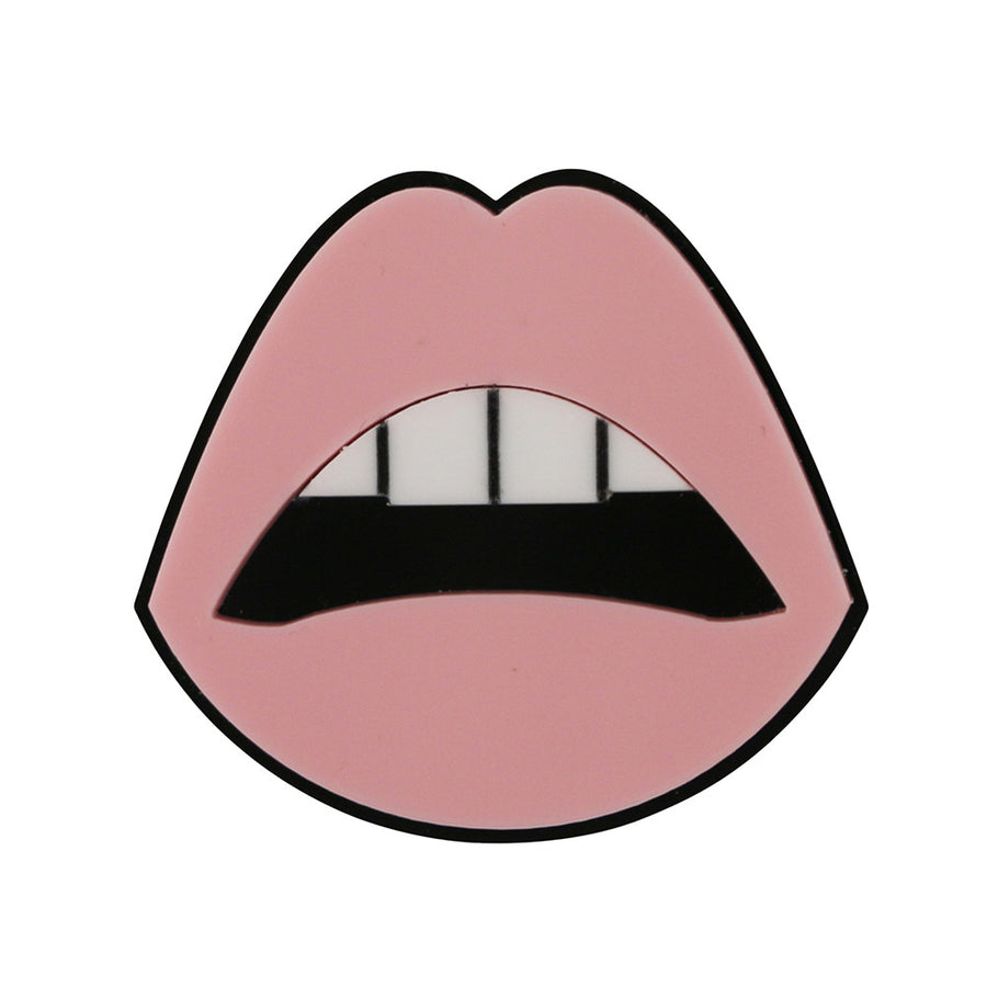 Jennifer Loiselle laser cut Perspex lips statement brooch