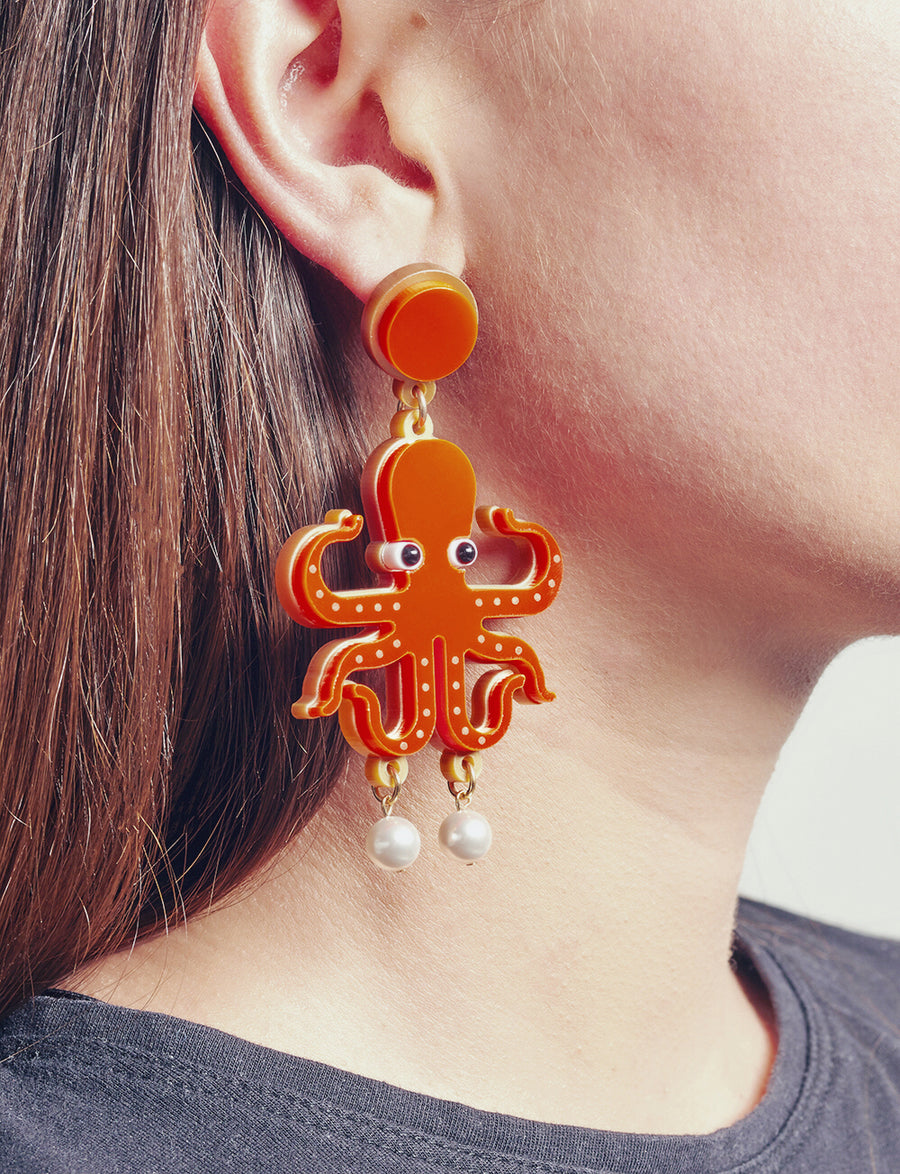 Jennifer Loiselle laser cut acrylic Octopus earrings