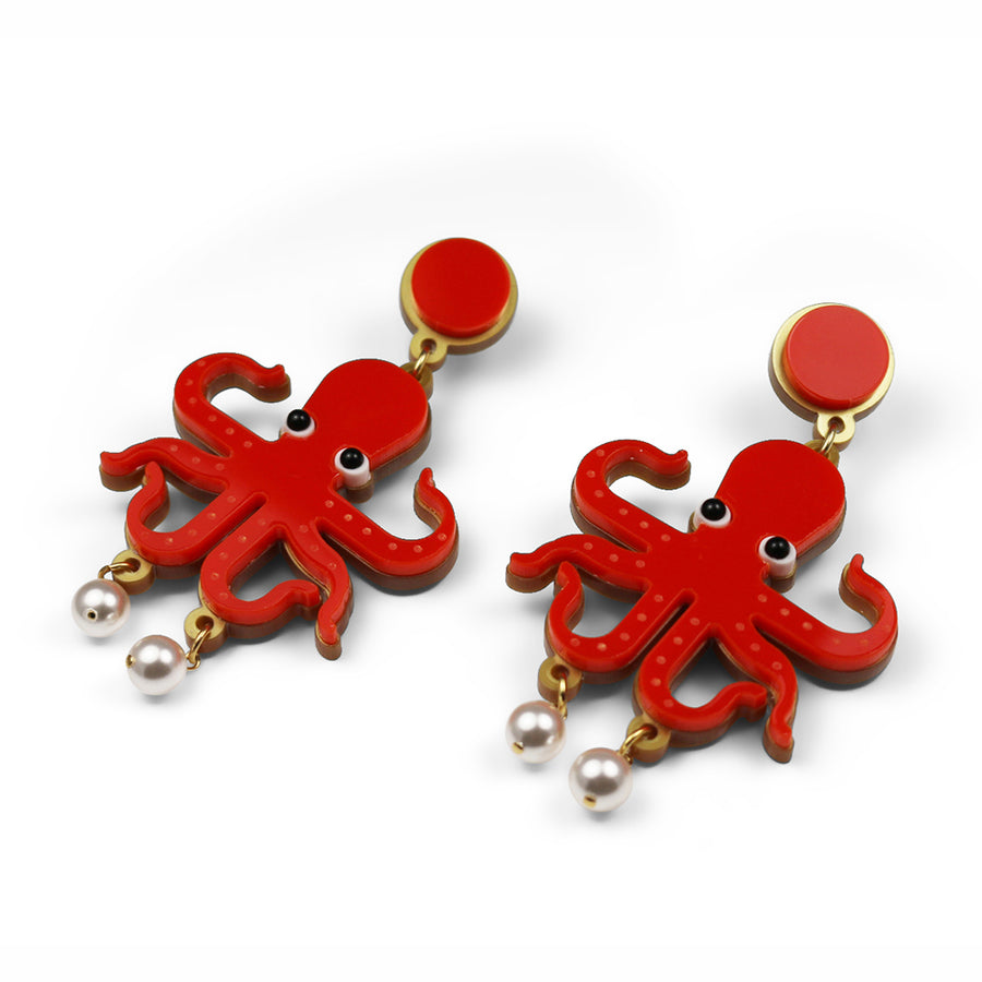 Jennifer Loiselle laser cut acrylic Octopus earrings